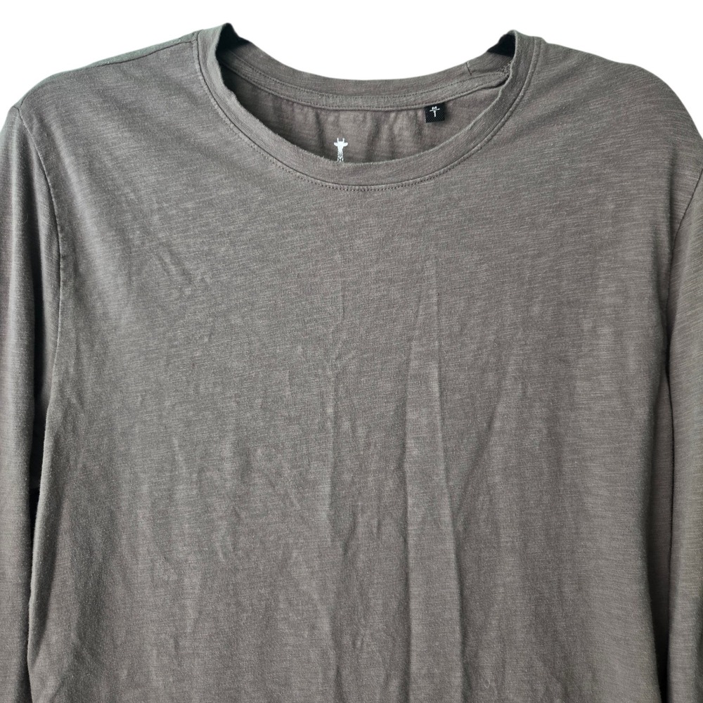American Tall Mens Slub Cotton Long Sleeve T-Shirt Charcoal Grey Medium‎ Tall MT